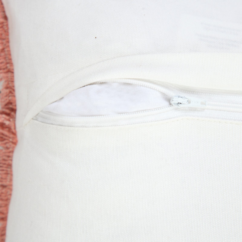 Everyday Solid Color Fringed 100% Cotton Oversized / King Lumbar Accent Pillow, Pink