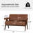 50"W Brown Faux Leather Loveseat With Thickened Backrest & Armrests-1260477853