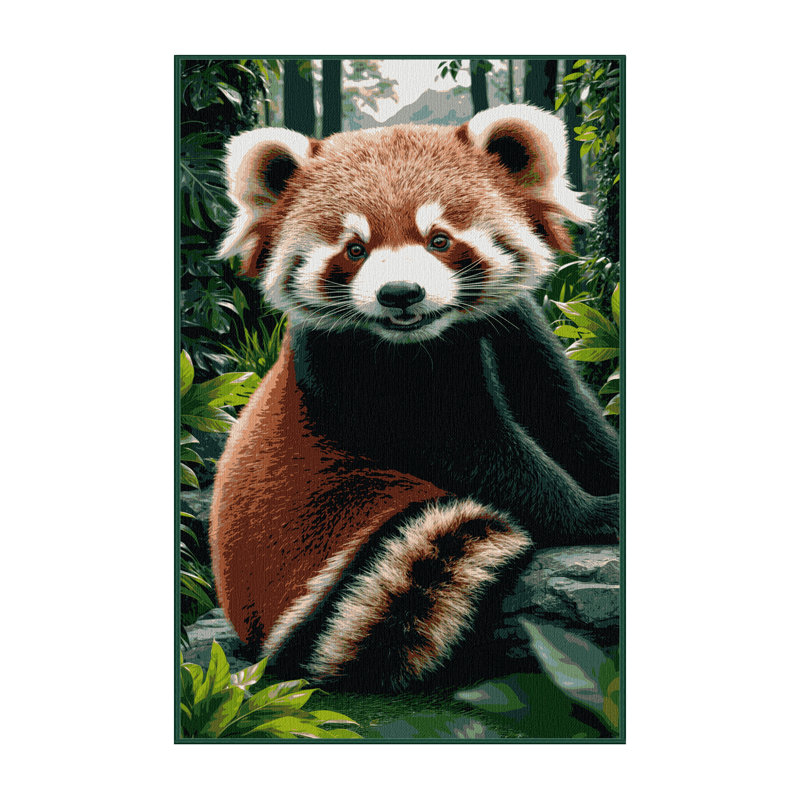  Tapis lavable rouge Panda, Tapis de couloir 2 pi x 5 pi