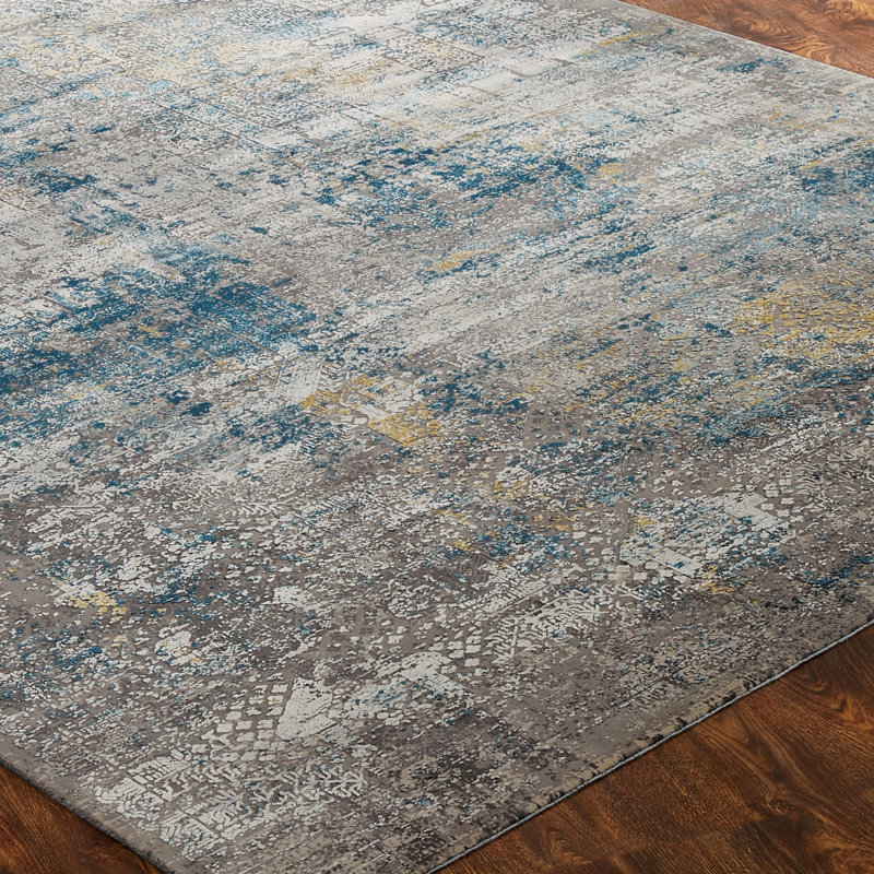 Area Rug in Gray, Rectangle 7'9" x 9'9"