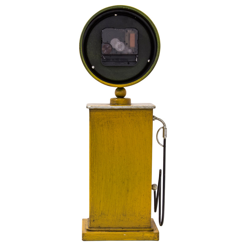 Analogue Metal Quartz Movement / Crystal Tabletop Clock in Yellow