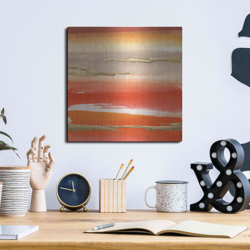 Red Barrel Studio® «Gilded Mandarin III» par Chris Paschke, art mural en métal, H 12 po x l 12 po