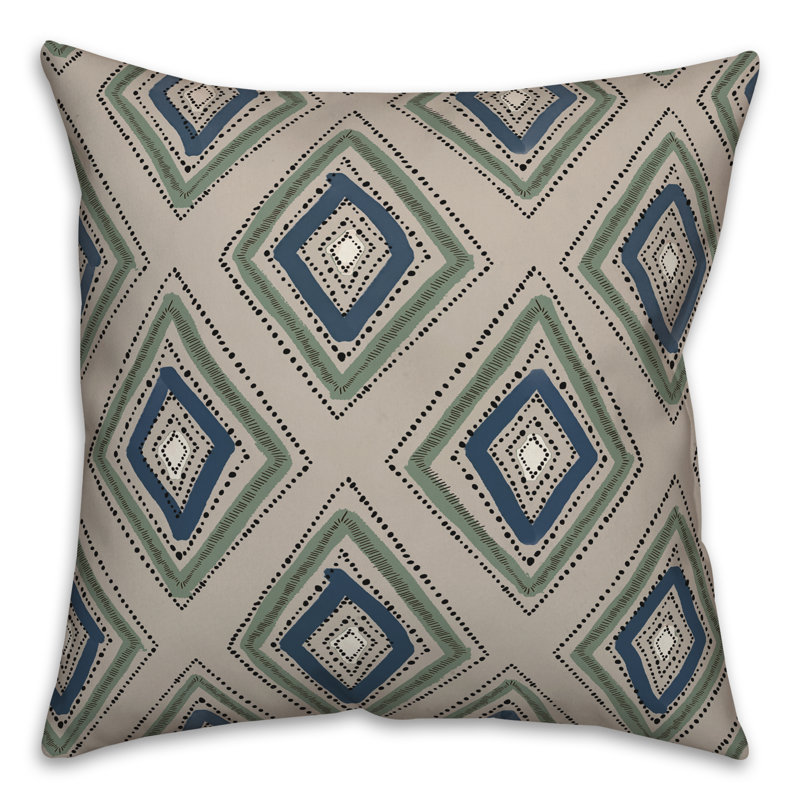 Housse de coussin carrée à losanges d’extérieur, Beige