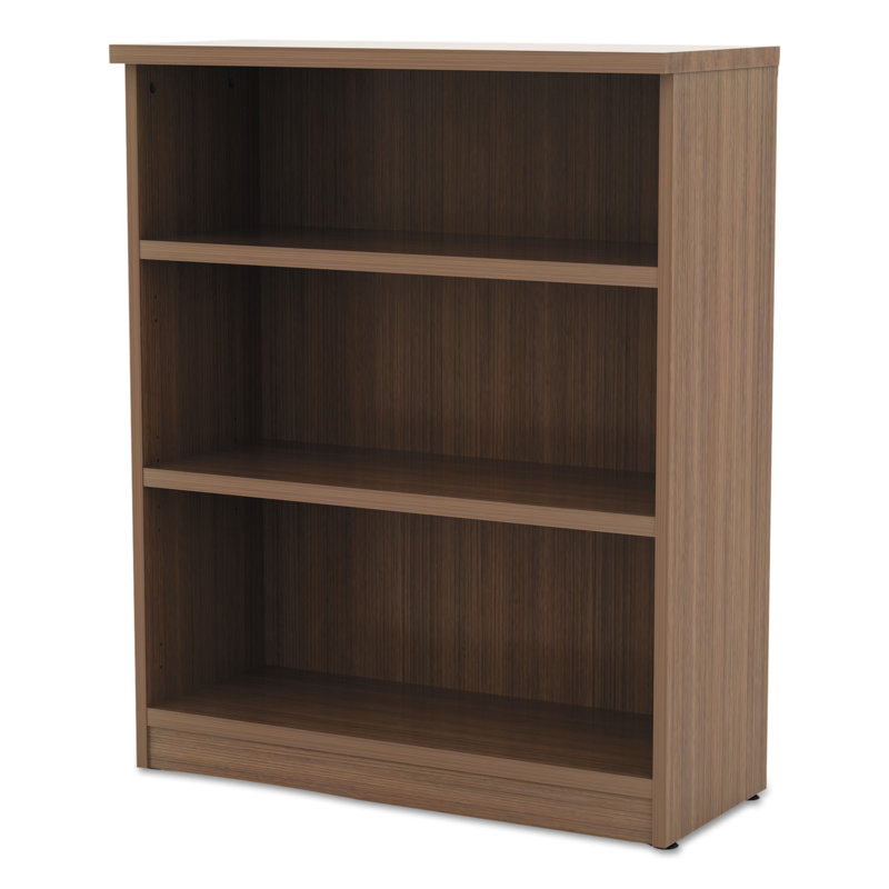 Valencia Mod Walnut Adjustable 3-Shelf Bookcase