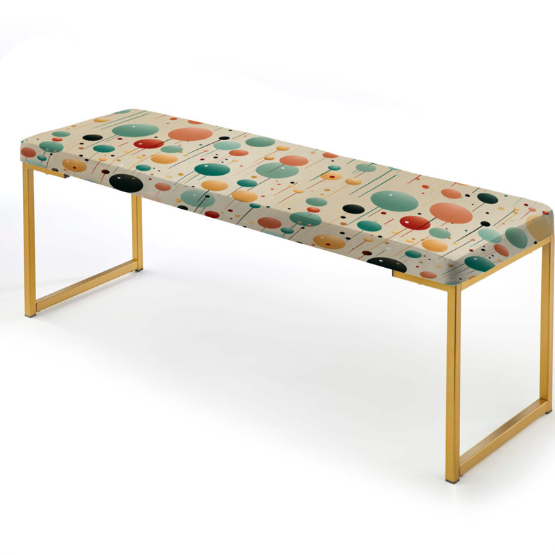 Banc rembourré or, Blue And Coral Fun Polka Dot Delights