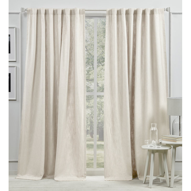 Lauren Ralph Lauren Vienna Light Filtering with Lining Back Tab/Rod Pocket Curtain Panel, Ivory, 54" x 108"