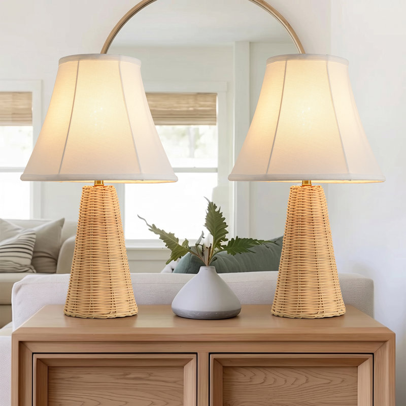 Lampe de table en rotin 20,67 "H