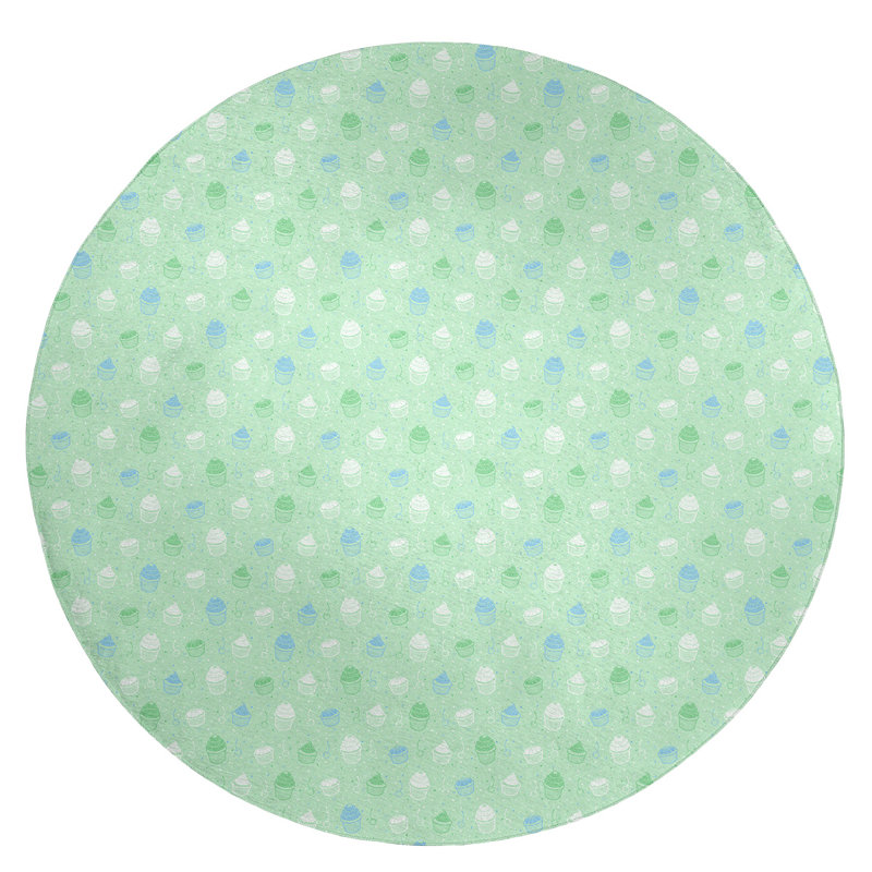Tapis à rayures petits gâteaux green area, Rectangle 5 pi x 7 pi