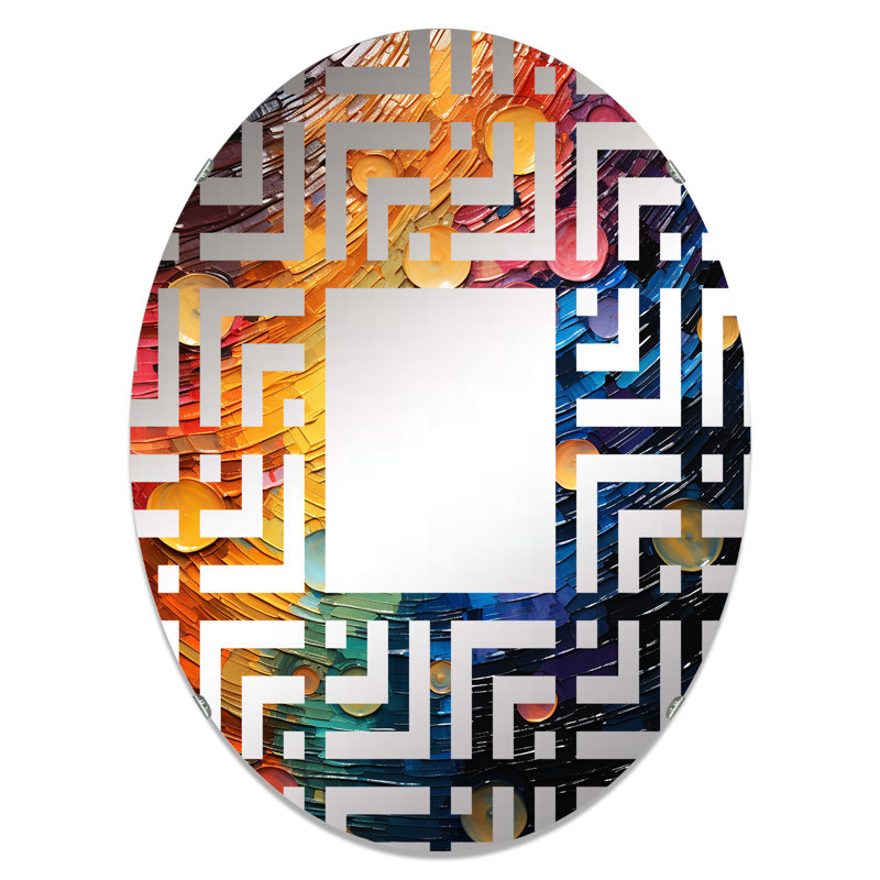 Compact Discs Shimmering Beats III - Maze Miroir décoratif ovale, L 20 po x H 30 po