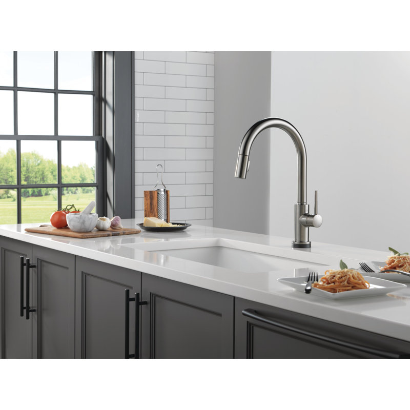 Robinet de cuisine Trinsic VoiceIQ Touch avec technologie sans contact, robinet de cuisine noir, robinet intelligent, commande vocale Alexa et Google