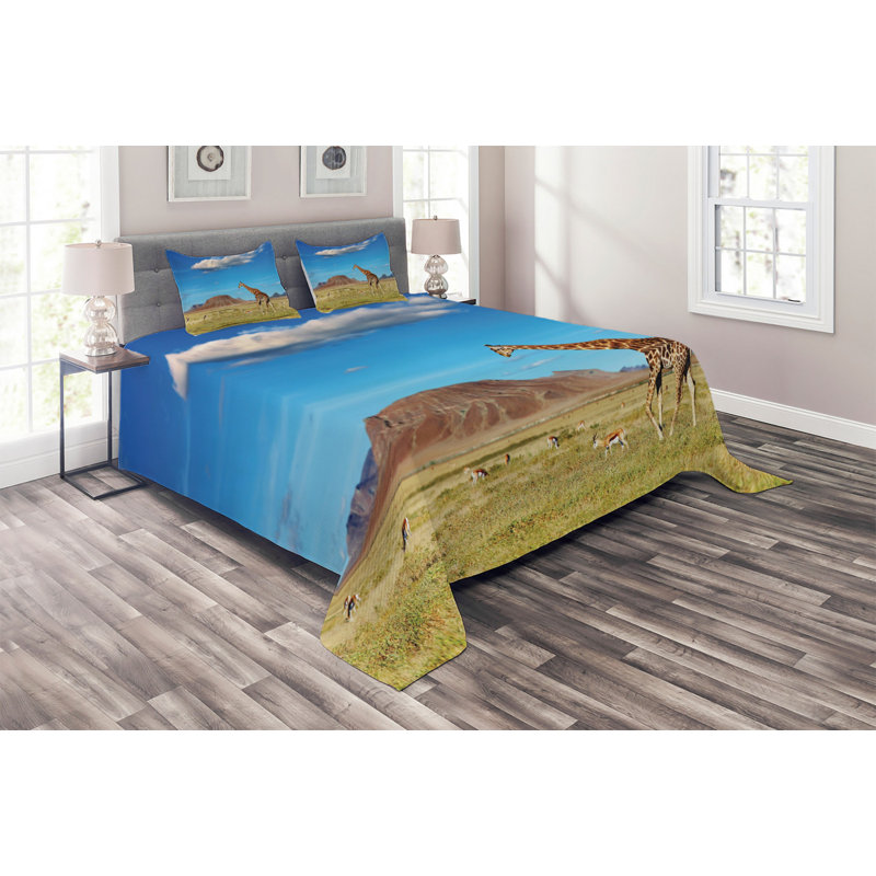 Rustic Polyester Coverlet, King Bedspread + 2 Shams