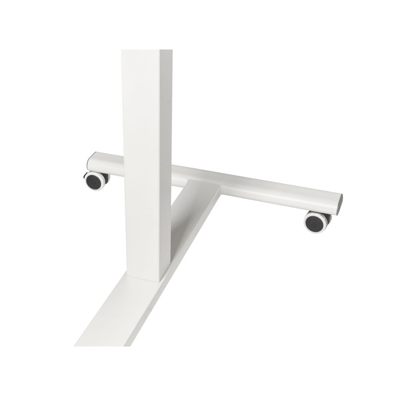 Adjustable Metal Base Standing Desk, Brown/White