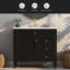 Meuble-lavabo de 36 po avec lavabo supérieur, meuble-lavabo moderne avec 2 tiroirs et tiroir escamotable, meuble-lavabo simple-505863273