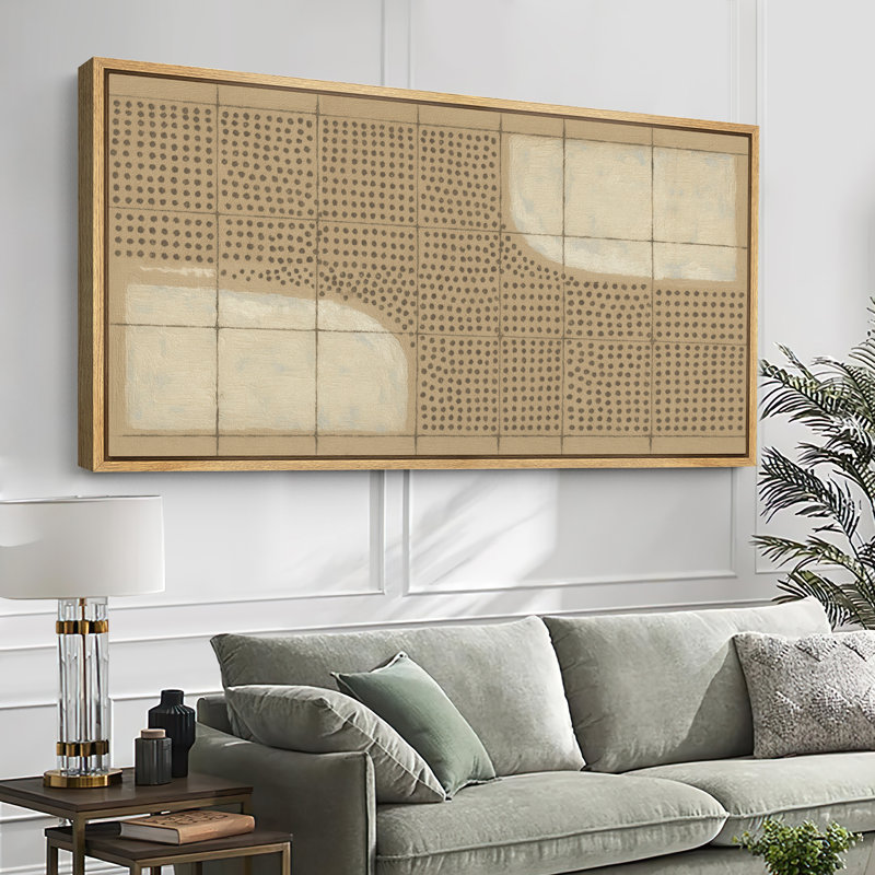 Grande impression sur toile encadrée, reproduction abstraite pour décoration intérieure moderne, Naturel, H 30 po x l 60 po