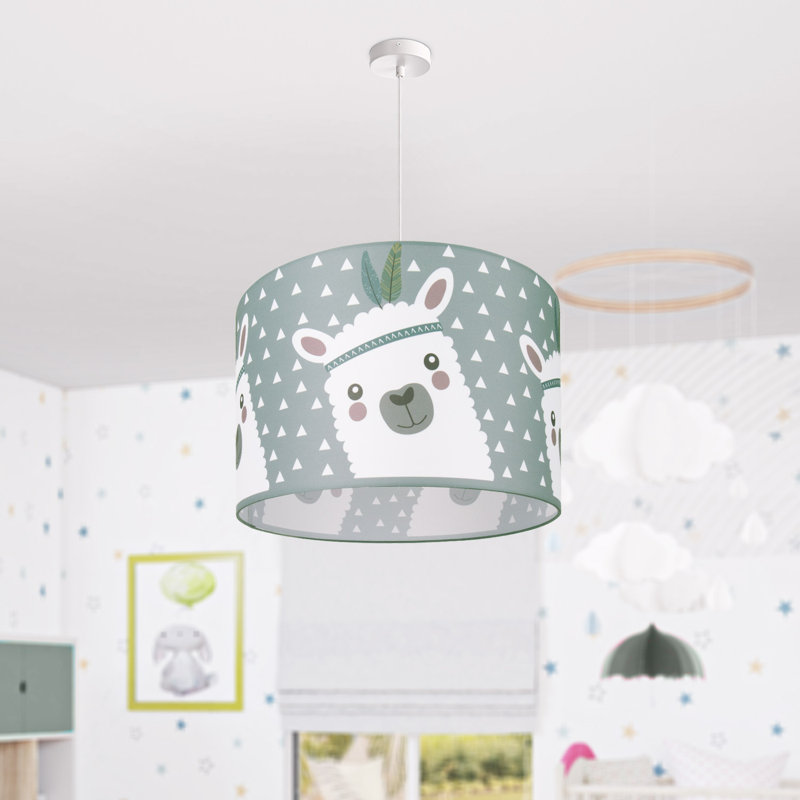 Drum pendant lamp 1-light Jordi, Mint, White
