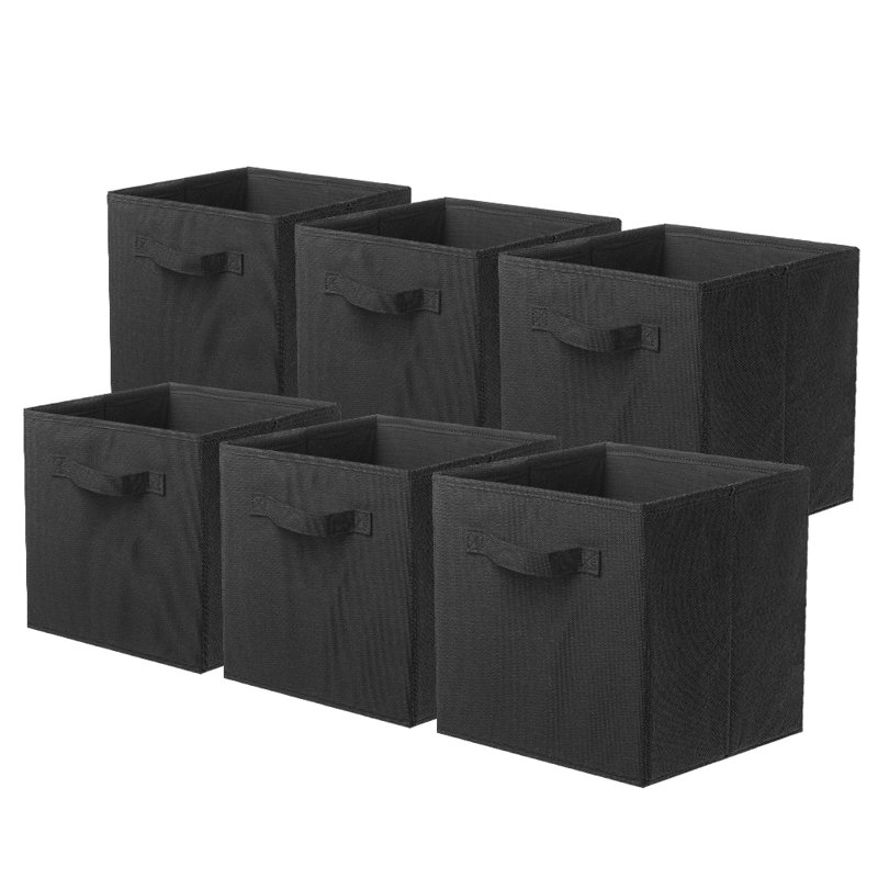 Cube de rangement en tissu pliable, Noir
