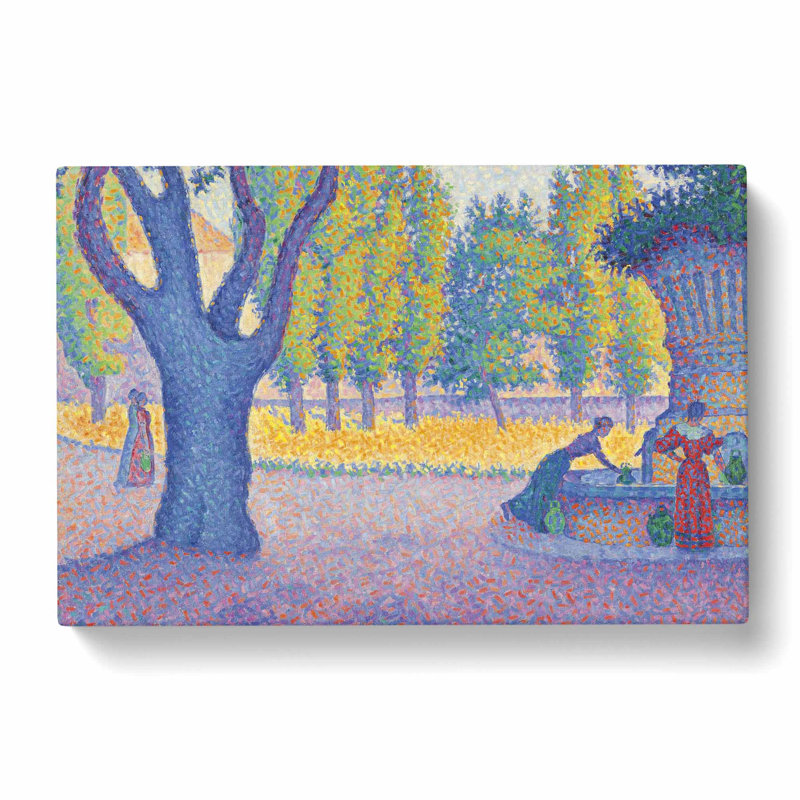 Saint-Tropez Fountain by Paul Signac - Wrapped Canvas Painting, 35cm H x 50cm W x 3cm D