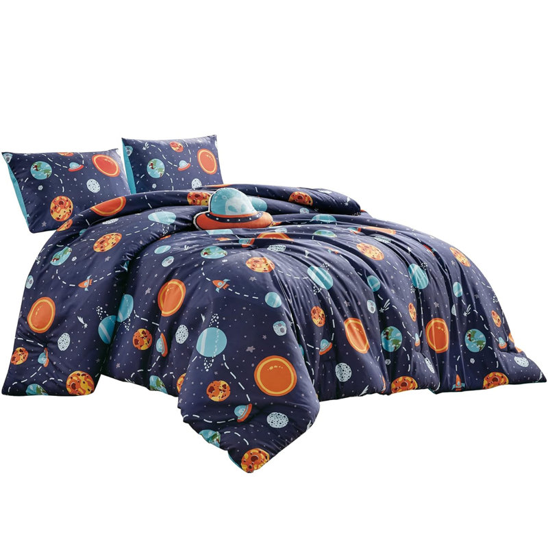 Ensemble d'édredon bleu marine, Édredon simple + 2 pièces supplémentaires