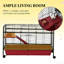 Cage pour petits animaux avec plateau ouvert et plate-forme - L 41,5 po x l 17,3 po x H 26 po, acier solide, base profonde de 5,5 po, nettoyage facile par lapin