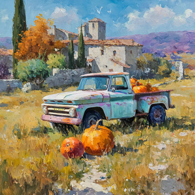 «Village Pumpkin Haul», art mural sur toile tendue