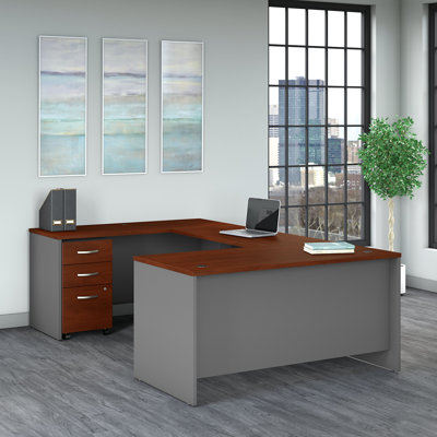 Bureau en U Series avec classeur mobile 3 tiroirs Series C