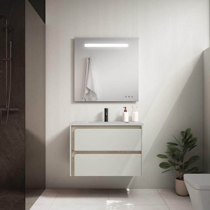 Armoire de salle de bain pour salle de bain Collection INDICO par DAX, Blanc mat