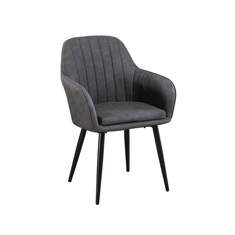 Fauteuil capitonné gris