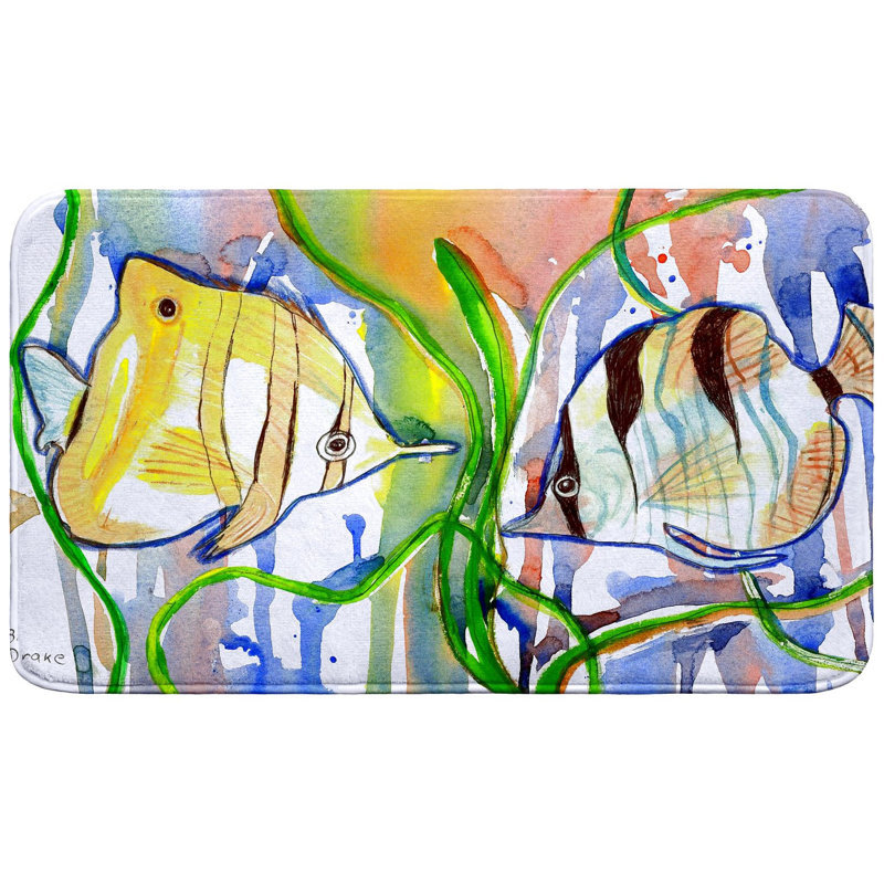 Angel Fish Bath Mat, 30" L x 18" W