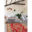 Tapis unique en laine noué à la main 6 pi 1 po x 9 pi nouvel âge en rouge foncé / jaune Odice
