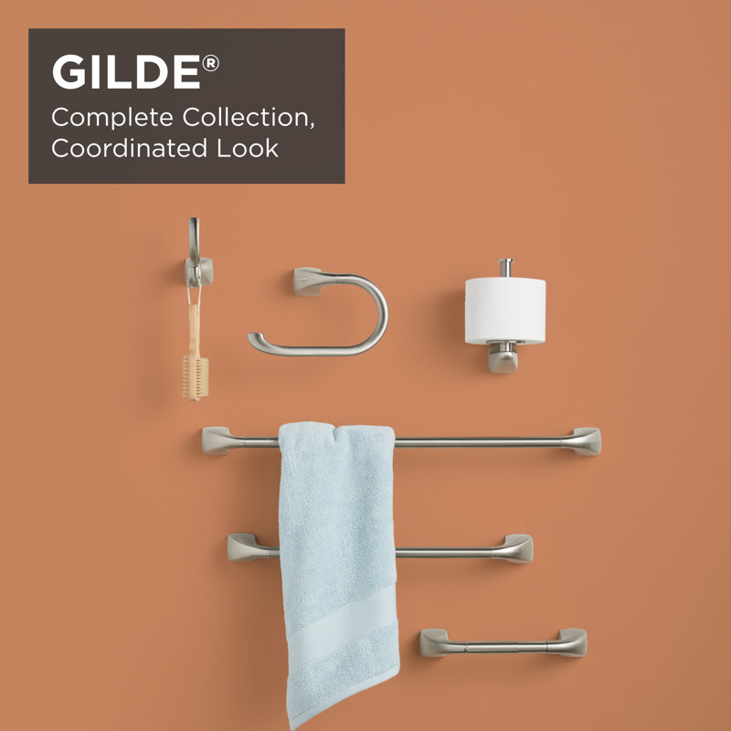 Porte-papier hygiénique mural double Gilde, Nickel brossé