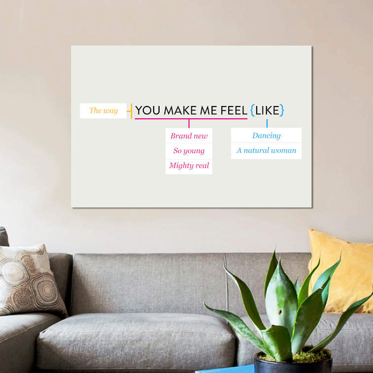« you make me like » par stephen, reproduction d’impression sur toile tendue, H 26 po x l 40 po x P 1,5 po, Toile tendue