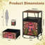 Table de chevet 2 tiroirs avec station de charge, table de chevet avec ports USB et prises USB
