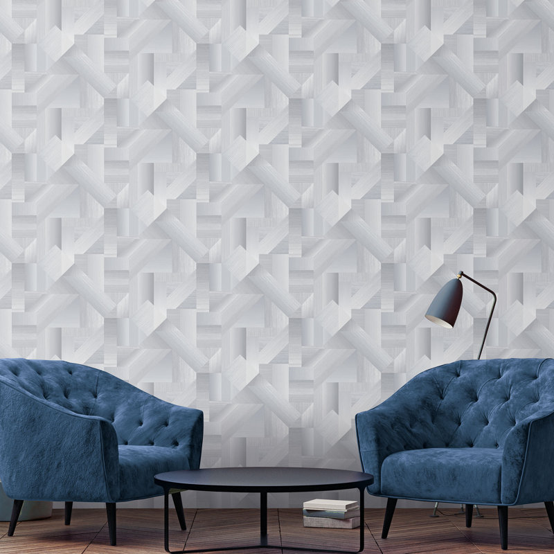 Abstract 10m X 53cm Wallpaper Roll, Grey