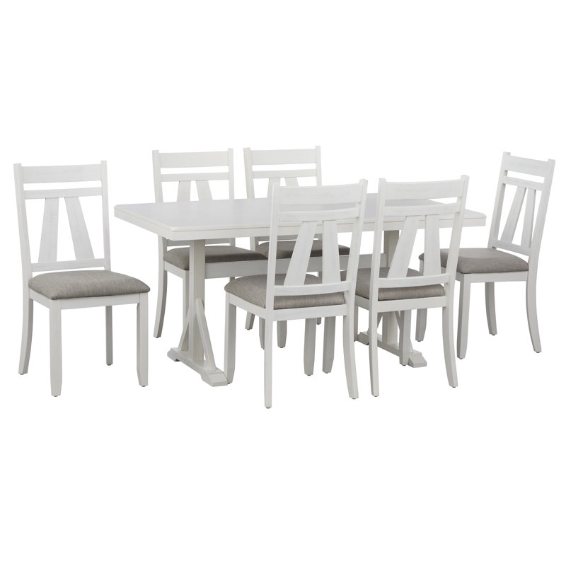 Ensemble repas pour 4 personnes Arless, 6 pièces: table, banc, 4 chaises