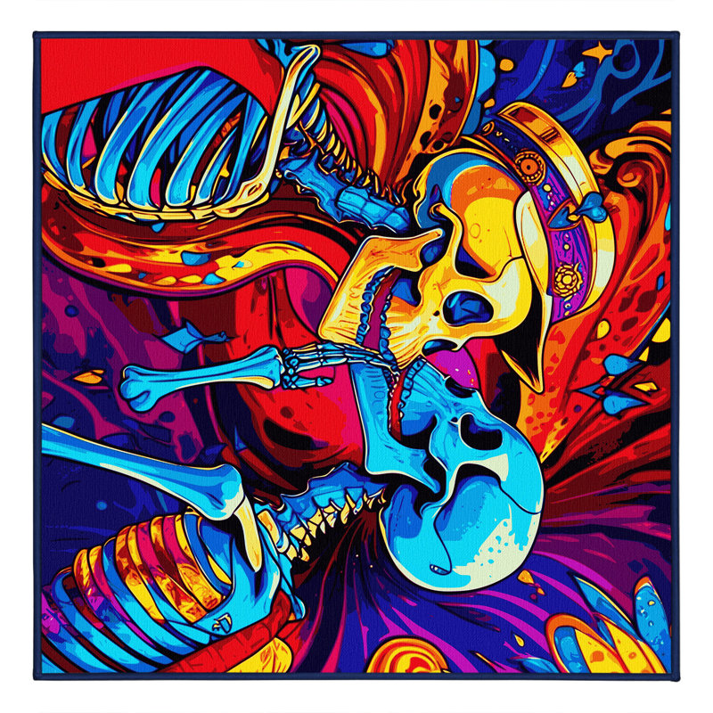 Chromatic Wave Rug, Square 6'