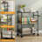 3 Tier Rolling Cart, Metal Kitchen Cart On Wheels with Baskets, Rolling Snack Storage Cart-106226710