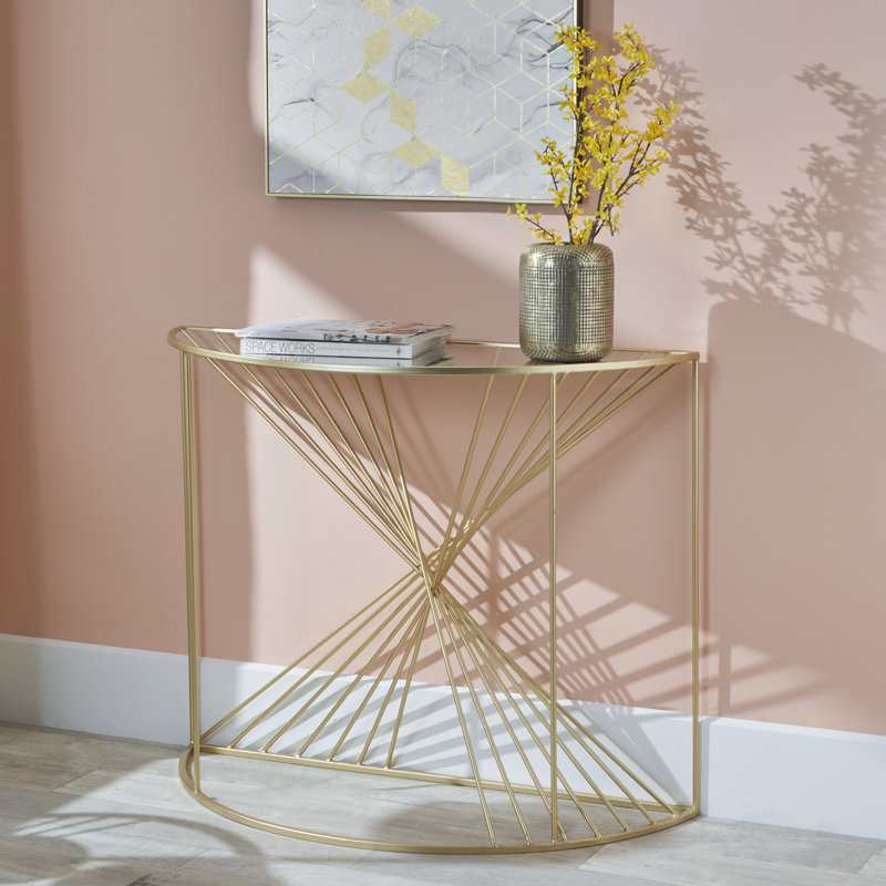 Benazir 100cm Glass Top Console Table