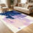 1PC off-white base with dusty purple diamond lattice bow pattern area rugs for Living Room, Soft and Comfortable, Suitable for all seasons, easy-to-maintain, machine washable Indoor floor mat, Under Table Farmhouse suitable for dining room, bedroom.-1056887204