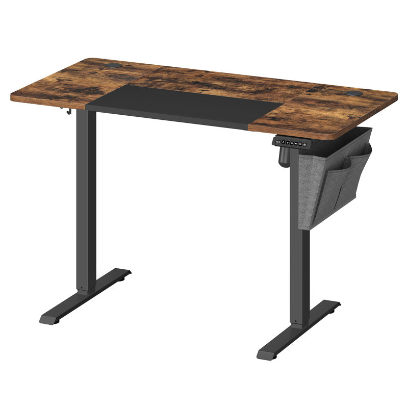 140Cm W Rectangular Standing Desk, 120cm H x 120cm W x 60cm D, Brown/Black