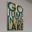 «Go Jump Blue», reproduction d'art textuel sur toile tendue-20747285