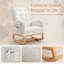 Chaise berçante d'intérieur rembourrée avec repose-pieds et poche latérale-436535789