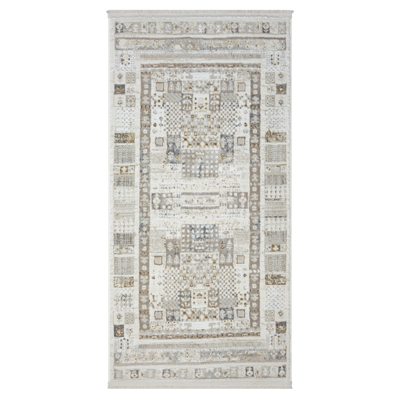 Zahra in Kashkuly design, cream Rug, Rectangular 80 x 150cm