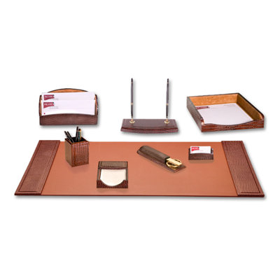 Leather Desk Organizer Set