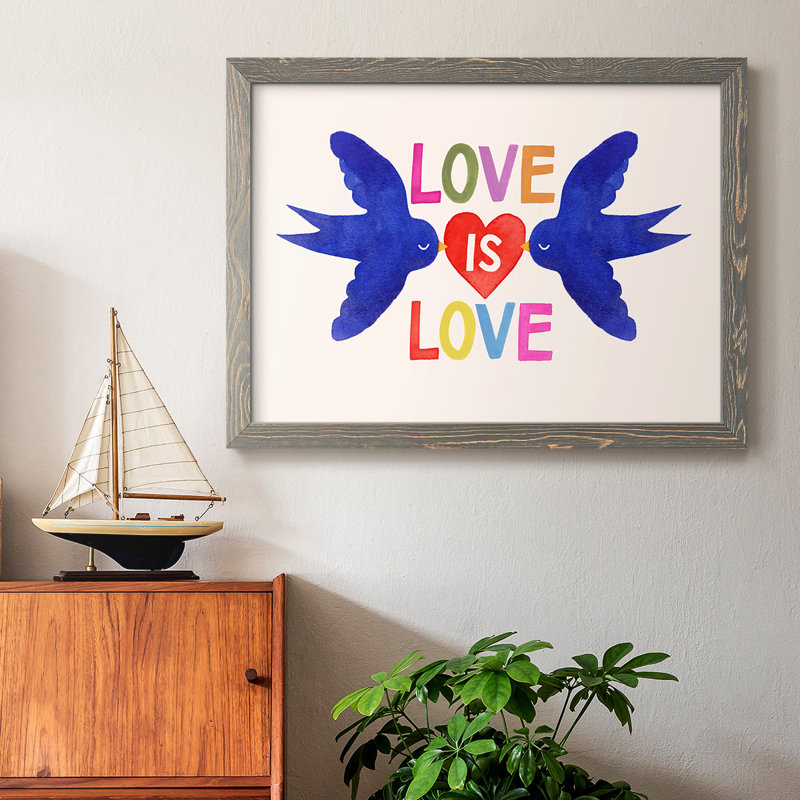 «Love Loudly Collection A», reproduction d'art sur toile, Gris, H 28 po x l 42 po