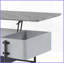 Gris et gris Table basse blanche à plateau relevable ultra-brillant avec rangement caché pour le salon, capacité de 70 lb