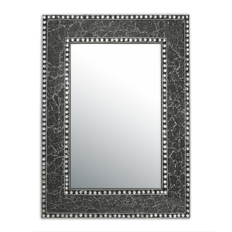 Dederang Glass Frame Rectangle Mirror, Black