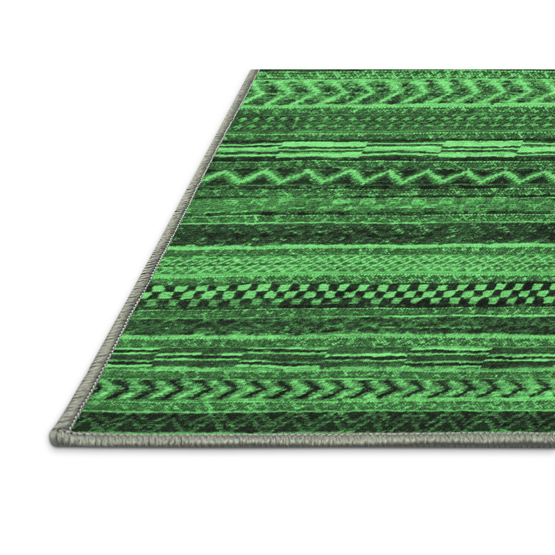 Washable Geometric Indoor Rug, Runner 2' x 5'