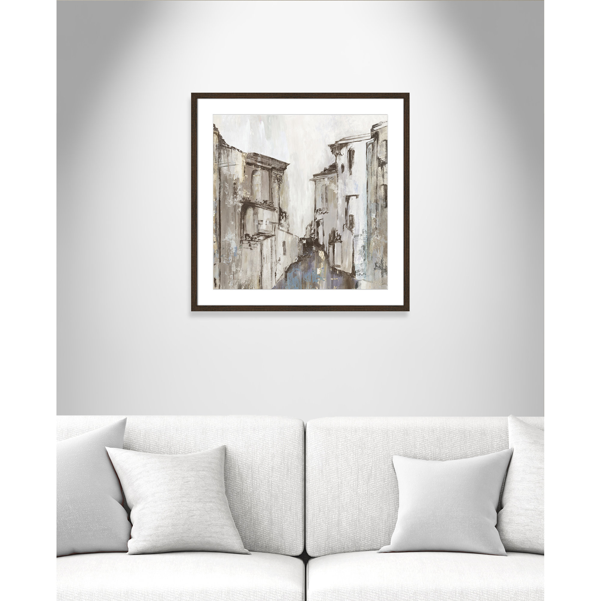 Gothika by Allison Pearce - Picture Frame Painting, 28.75" H x 28.75" W, Walnut Wood Grain