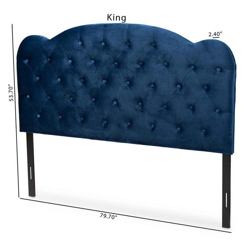 Tête de lit tapissier Clementine, Très grand, Bleu