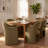 Modern Curved Back Upholstered Dining Chairs With Armrests & Open Back, Green Velvet Accent Chair For Dining Room/Living Room-1133386022